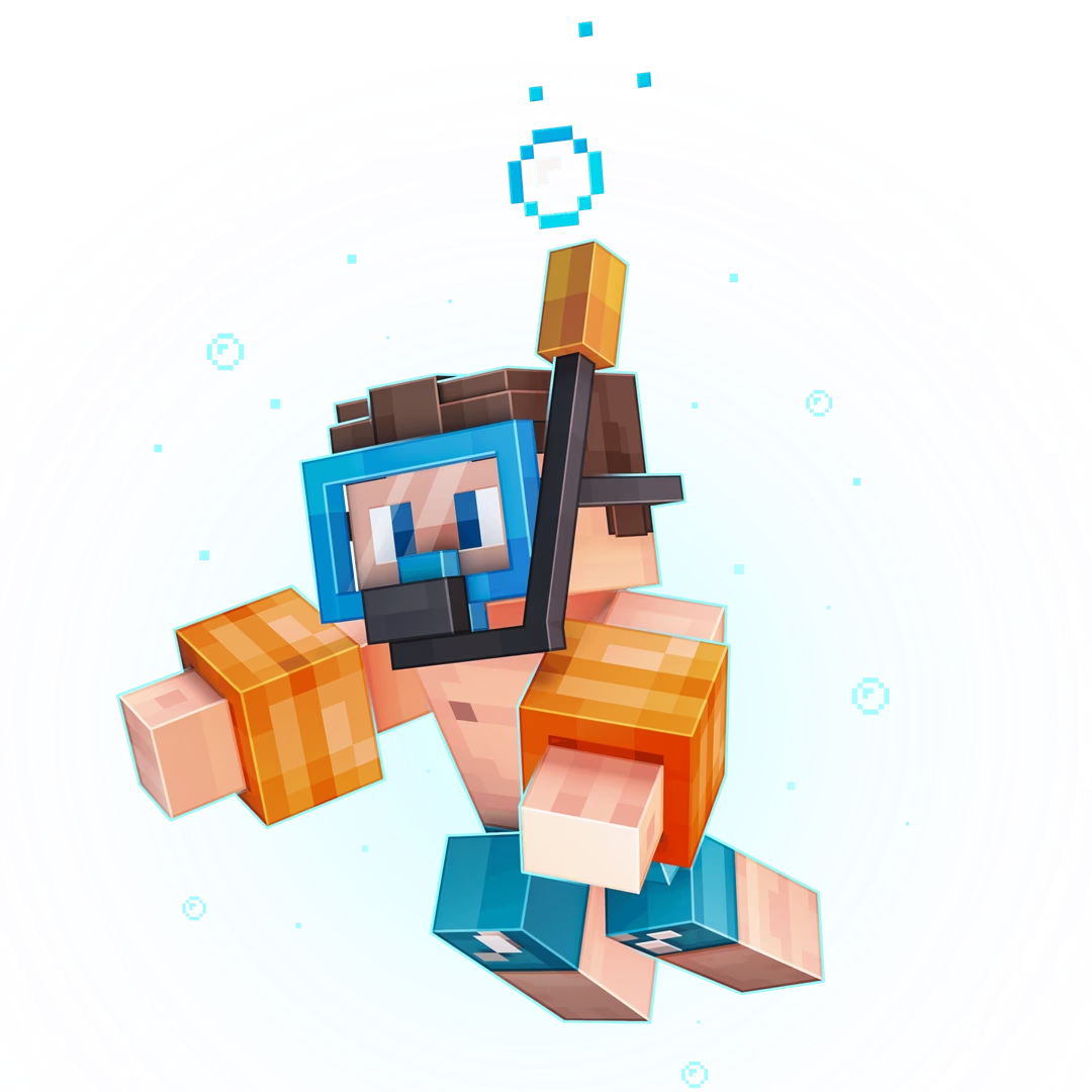 BoxRealm player with snorkel gear